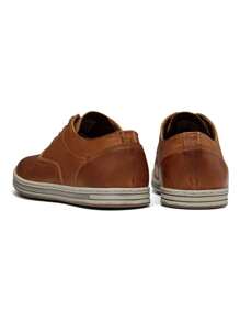 SHOESMALL Men's Leather Fashion Sneakers Retro Casual Shoes Breathable Dress Sneakers