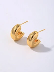 1对复古冷酷风格立体不对称耳环百搭耳环 - 彩色 - 查看 20