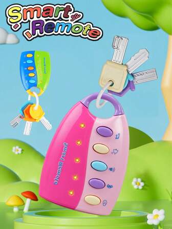 NEUSNEY 1 Caja de Coche de control remoto con luz, sonido y efecto de música, para educación temprana de infantes, entrenamiento de agarre, interacción parental, regalo de cumpleaños para niños y niñas (baterías no incluidas, empaque aleatorio)