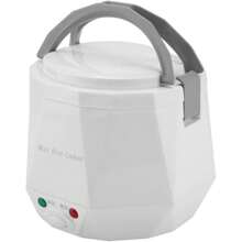 Mini Rice Cookers 24V 1.3 L Electric Rice-cooker Food Steamer for Truck Car Cooking for Soup Porge Rice Noodles Portable 180W,white