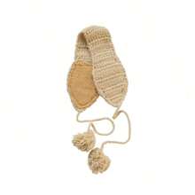 1入女士保暖耳罩,可摺疊的毛絨/羊毛耳套,非常適合k-pop迷,聖誕/情人節禮物 - 卡其色 - 查看 2