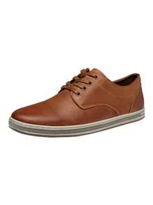 SHOESMALL Men's Leather Fashion Sneakers Retro Casual Shoes Breathable Dress Sneakers