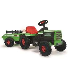 Injusa - Tractor Basic, Tractor Eléctrico para Niños 1 a 3 Años, Batería 6V, Pedal Acelerador, Remolque Trasero, Luces y Sonidos, Velocidad Máx 2-3 Km/h, Color Verde - Ver 2