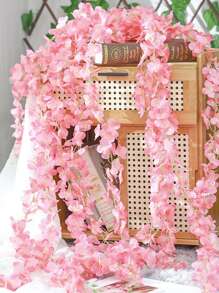 1 件情人節人造紫羅蘭花藤裝飾,2m 婚禮裝飾流蘇花環,派對求婚場景佈置 - 粉色 - 查看 1