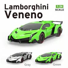 1:24 比例電池供電遙控電動超級汽車禮品模型玩俱生日禮物遙控器適合幼兒男孩和女孩（不含電池） - 綠色 - 查看 3