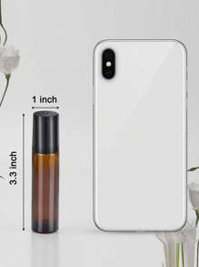 2入組不銹鋼精油滾輪瓶,10ml琥珀色玻璃滾輪瓶帶蓋,適用於旅行、香水和唇膏；10ml透明玻璃瓶黑蓋精油滾輪瓶；琥珀色玻璃適用於精油和香水的滾珠瓶-帶不銹鋼滾球和黑蓋-化妝品和小容器的迷你樣品瓶；10ml可加注的玻璃香水滾輪瓶,帶蓋,適用於旅行和居家使用 - 棕色 - 查看 5