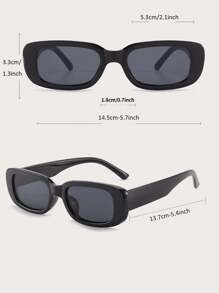 2 Pairs Teenagers' Personalized Square Glasses, Suitable For Daily Wear - Black - View 7