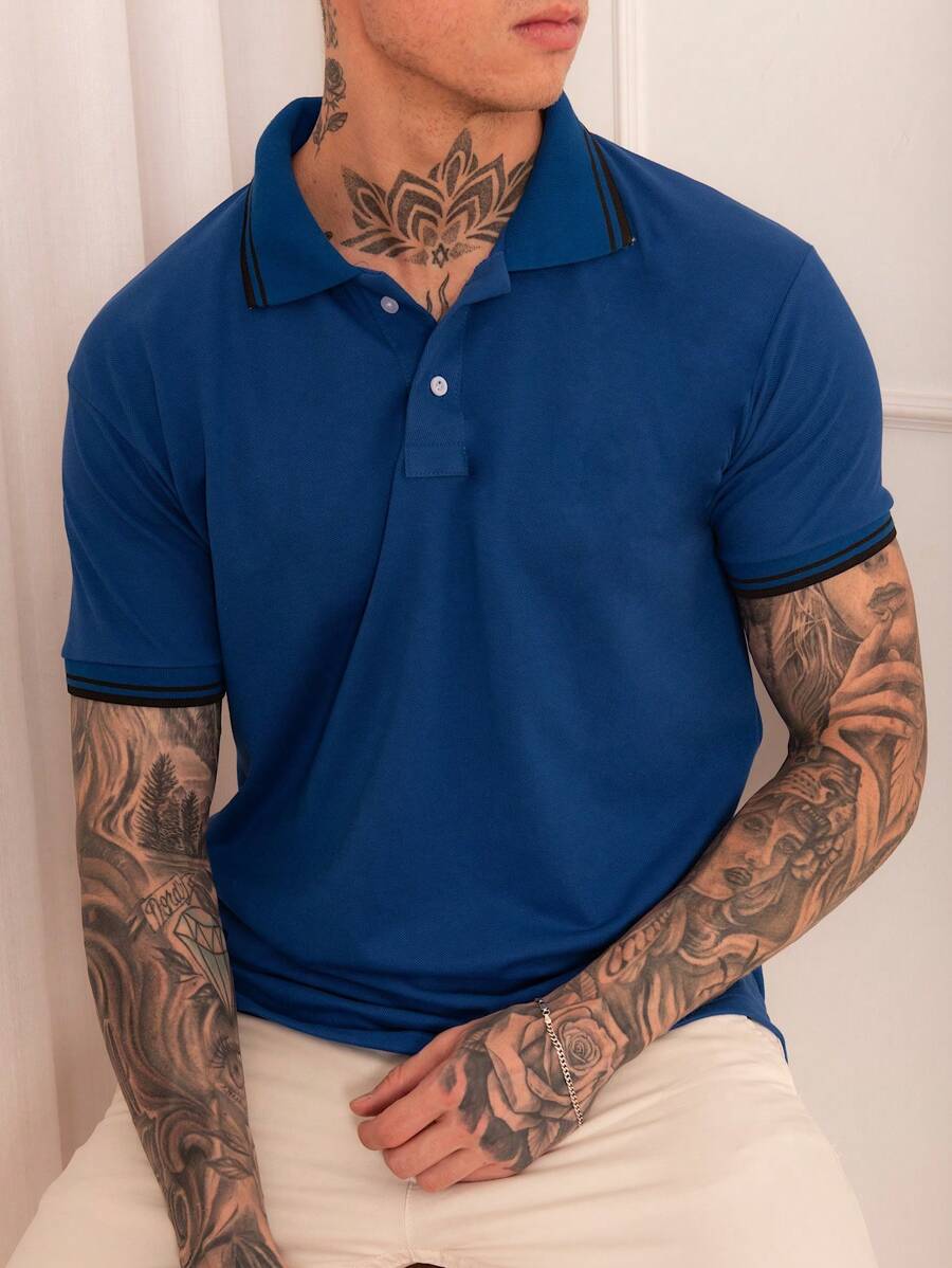 Men Polo Shirts - Royal Blue - View 1
