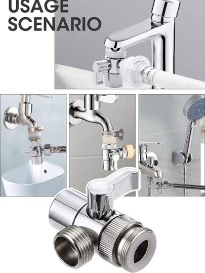 LEAPAIR 1/4 件装淋浴喷头分水阀锌合金三通淋浴臂分水阀水龙头连接器，适用于马桶、坐浴盆、淋浴配件