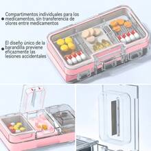 Cortador de Pastillas Pequeñas, Triturador De Pastillas, Moledor de Pastillas, Partidor de Pastillas con Cortador de Pastillas 3 en 1, Pill Cutter para Dividir Medicamentos y Vitaminas - Rosa - Ver 4