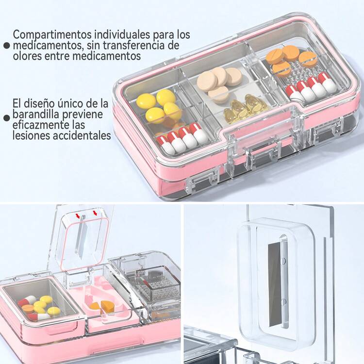 Small Pill Cutter, Pill Crusher, Pill Grinder, Pill Splitter With 3 In 1 Pill Cutter, Pill Cutter For Splitting Medications And Vitamins - 粉色 - 查看 4