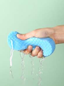 1pc Painless Exfoliating Bath Sponge - Blue - View 3