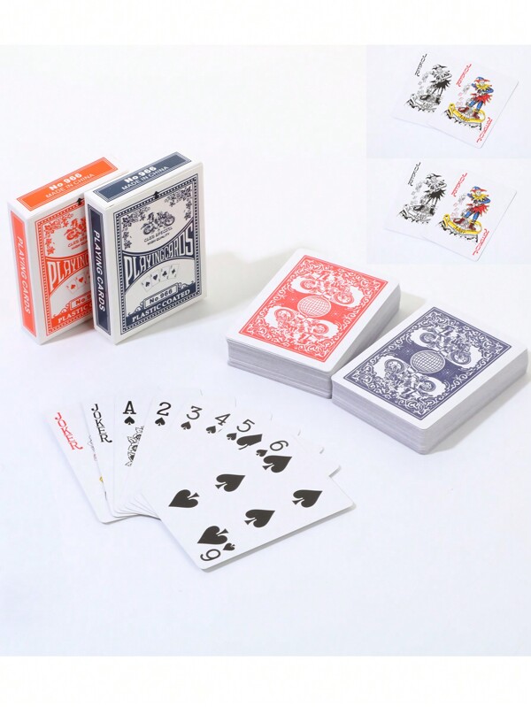 2 barajas de naipes, rojas y azules, con diseños de escenarios sudafricanos y motocicletas, tamaño póker, 6,2*8,7 cm, para entretenimiento familiar, fiestas, regalos, juegos de beber, cumpleaños, Día de San Valentín, Año Nuevo, bodas, juegos para adultos adecuados para Halloween/Navidad/Acción de Gracias