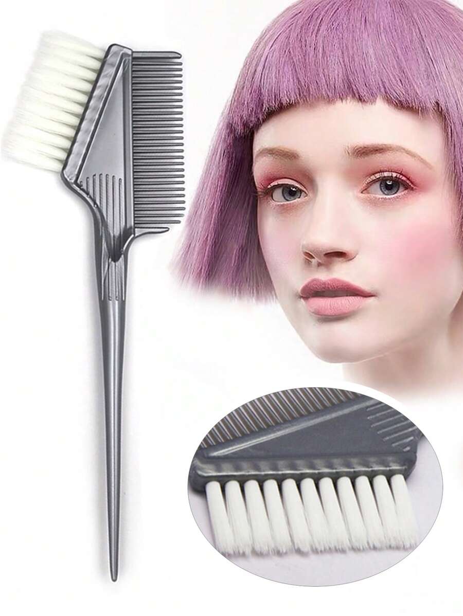 1pc Hair Dyeing & Baking Oil Brush, Grey Thick DoubleSided Soft