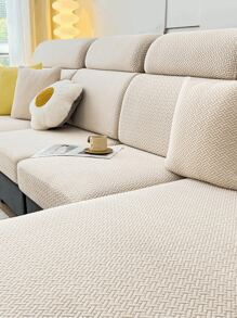 Velvet Full Stretch Sofa Slipcover, Flamingo All-inclusive Universal Couch Cover Anti-scratch Protector For Four Seasons, Single & Multi Seats - Beige - View 2