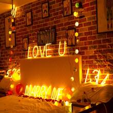 1入組高亮度字母太陽女孩暖黃色霓虹燈led字母標誌,a到z的桌面和牆壁裝飾照明字母,尺寸8.6x7x0.7英寸(大約22x18x2cm),可通過usb或電池供電,拼字愛,生日快樂,嫁給我,聖誕快樂等等。粉色led字母燈,適用於女孩房間,臥室,酒吧,露營,生日派對,情人節,婚禮,聖誕節裝飾禮物 - 白色 - 查看 2