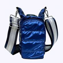 斜背水瓶斜背包,附肩帶的充氣水瓶架,附輕量水瓶手提包 - 霧霾藍 - 查看 5