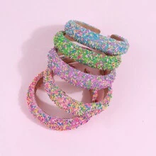 1pc Non-Slip Colorful Beaded Headband With Sponge Pad For Girl, Candy-Colored Fashion Hair Accessories, Lovely Gift For Girls - Pink - View 1