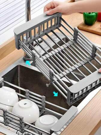 1個廚房濾網,碗、湯匙、筷子收納架,水槽籃子,排水盤架座