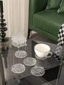 New Purple Sand Pot Base Coaster Plate Bowl Tea Saucer Coaster Tea Set Accessories One Storage Four Coasters - Clear - View 4