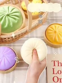 1入隨機顏色的蒸籠造型巨型包子壓力解除玩具,有趣的惡作劇禮物壓力球和抗壓甜點玩具 - 彩色 - 查看 9