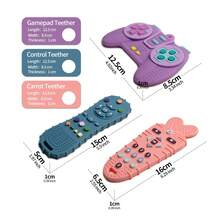 2pcs Silicone Game Controller Shaped Teether Toy For Infants Aged 6-12 Months - Purple and Blue - View 3
