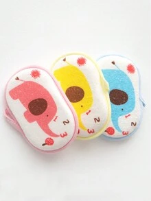 1 件裝可愛大象嬰兒身體海綿刷沐浴球 - 藍色 - 查看 7