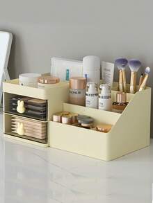 1pc Cartoon Style Plastic Drawer Cosmetic Storage Box For Jewelry Lipstick Stationery Organizer Desktop - Multicolor - View 4