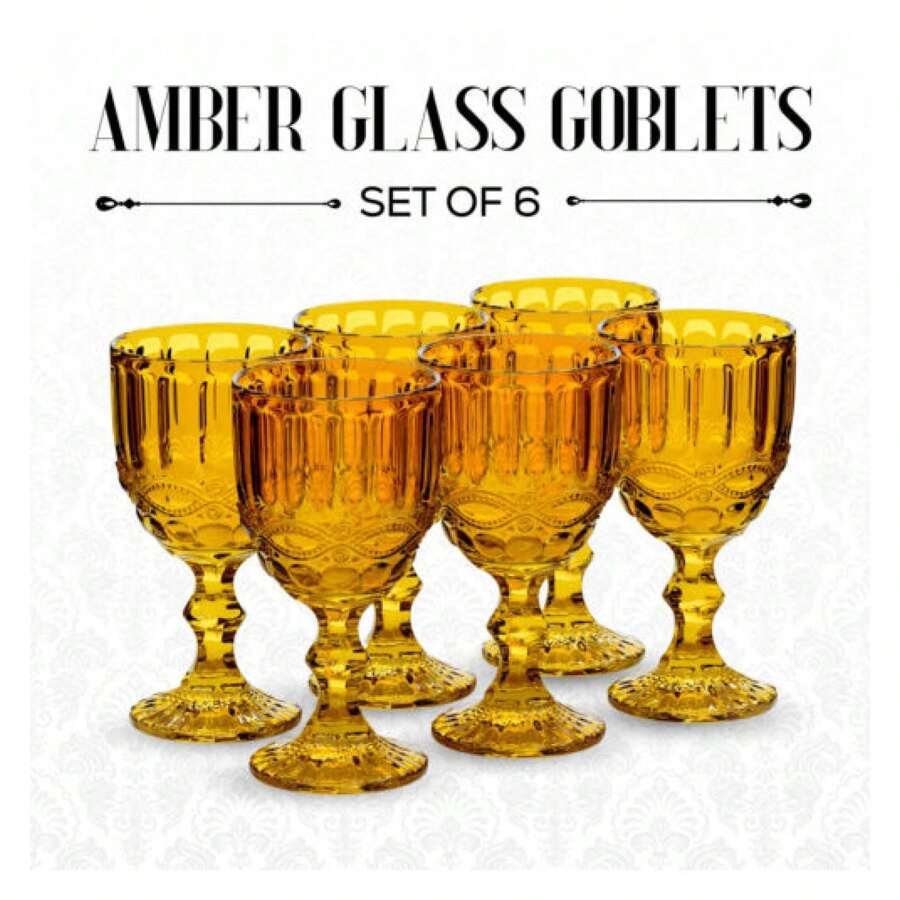 Set of 6 wine glasses amber colored glassware set 8 4 oz shein usa