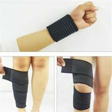 1入黑色舒適壓縮性自粘紮帶,運動護具可調節彈性膝蓋護套 - 黑色 - 查看 3