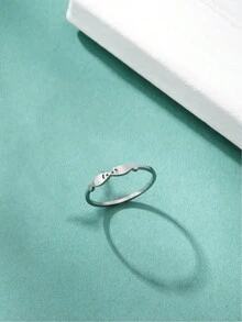 1pc Stainless Steel Cute Kissing Fish, Deer, Bear Ring For Women, Fashionable Accessory For Date, Christmas Gift - Animal - View 31