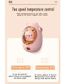 1pc Cute Pet (Green) Usb Rechargeable Hand Warmer With 2-Level Temperature Adjustment & Rgb Light, Mini Portable Hand Warmer Heat Therapy Device, Perfect Gift - Green - View 6