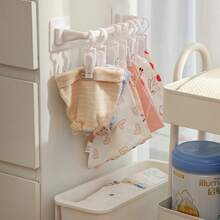 Regalhalterung ohne Bohren mit 10 Clips, Baby Kleiderschrank Organizer für Kleidung, Lätzchen, Mützen, Socken und Unterwäsche, Liebes Valentinstag