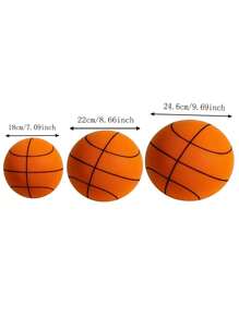 無聲籃球投籃練習輕敲球室內籃球訓練彈性海綿小pu球玩具1入組 - 橘色 - 查看 2