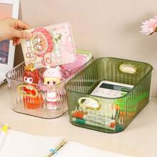 1個多功能寵物桌面儲物箱,適用於護膚和化妝收納,也可以用於梳妝臺、浴室配件和零食儲物籃 - 白色 - 查看 3