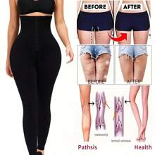 1條高腰無縫緊身褲桑拿出汗褲瑜伽緊身衣,帶有彈性腰band和3排鉤眼扣,運動褲全層桑拿褲女性出汗褲 - 藍色 - 查看 3