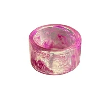 1枚具有透明的雙色設計的樹脂珠寶戒指,是女友的理想禮物 - 時尚戒指 - 查看 5