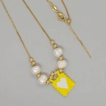 1 件优雅时尚人造珍珠项链手工制作可爱心形吊坠女士女孩夏威夷新款波西米亚风珠宝情人节 - 彩色 - 查看 27