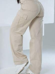 Women Jeans - 米色 - 查看 2