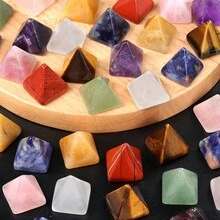 4pcs Natural Semi-Precious Stone Pyramid Shape Ornaments For Table Decoration - 1.8x2cm - View 8