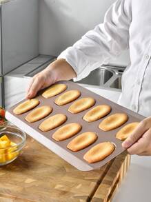 Keidason Nonstick Madeleine Pan 1Pack 12-Well Madeleine Cookies Mold Trays for Oven Baking, Heavy Duty Shell Shaped Mini Cookies Cake Mold Pan, Champagne Gold - Khaki - View 2