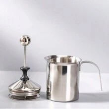 304 Stainless Steel Milk Frothing Pitcher 400ml For Coffee - Silver - View 4