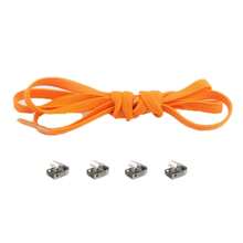 Elastic No-Tie Shoelaces Buckle For Unisex Flat Shoes, White, Black, And Multicolor - Orange - View 2