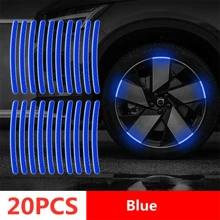 20片車輪反光耐候車貼,自粘輪胎警告貼紙,夜行安全必備 - 藍色 - 查看 2