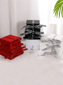 1pc Flip Top Paper Jewelry Box With Ribbon, Ideal For Necklace, Earrings, Bracelet, Ring - Gift Packaging Box - Jewelry Box - View 2