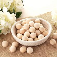 一袋木質球,多款未完成圓形木球袋,使用天然木材,小碼彈珠大小的球,用於工藝和diy項目,各式尺寸多樣。 - 杏色 - 查看 2