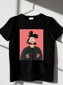 Weeknd Singer T-Shirt For Fan Printed Design MODA COSMICA - Black - View 1