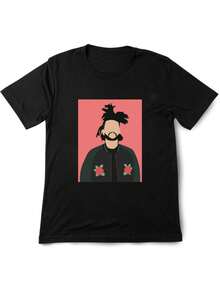 Weeknd Singer T-Shirt For Fan Printed Design MODA COSMICA - Black - View 4