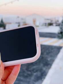 1 Carcasa De Teléfono Con Forma De Concha De Macaron En Color Sólido, Compatible Con Apple Iphone - Rosa - Ver 4