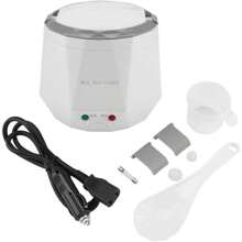Mini Rice Cookers 24V 1.3 L Electric Rice-cooker Food Steamer for Truck Car Cooking for Soup Porge Rice Noodles Portable 180W,white